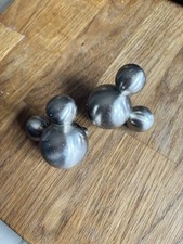 Disney Mickey Mouse Silver Metal Drawer Cabinet Knob Pulls Set of 2