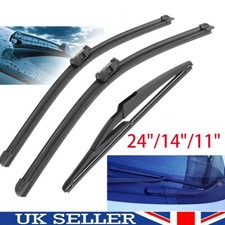 24"/14"/11" Set  For Fiat 500 Ford KA Front & Rear Windscreen Wiper Blades