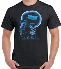 Train T-Shirt Model Railway Set Locomotive Spotting On The Brain Mens Funny Tee
