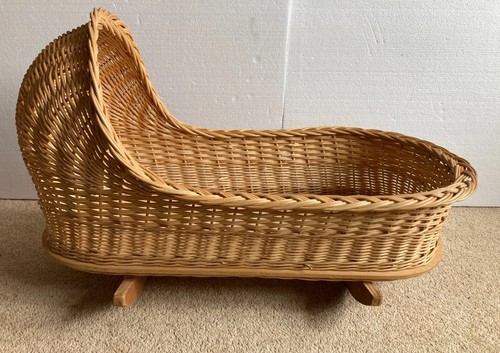 Vintage wicker rocking cradle - rocking,