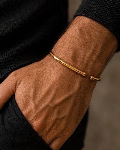 Men bracelet open cuff - bracelet,