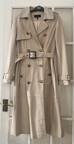 Real leather trench coat karen - coat,