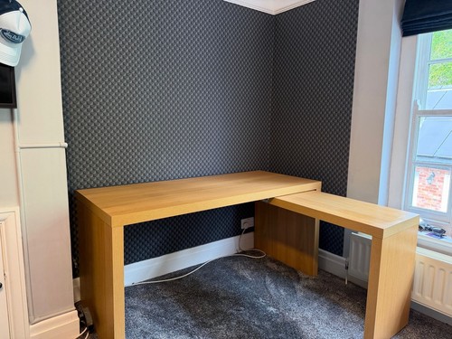 Ikea malm desk oak effect - ikea, with