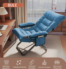 Folding Lazy Chair Foldable Indoor Recliner Lounge Chaise w/ Detachable Cushion