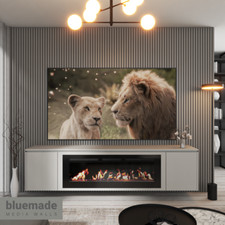 2200mm TV Media Wall Furniture Package With 50" Electric Fire TA