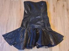 Vintage Black Bronze Strapless Cocktail  Rara Dress Small