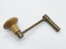 VINTAGE / ANTIQUE OLD BRASS WOOD GRANDFATHER CLOCK WINDER WINDING HANDLE KEY