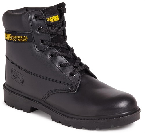 Apache black leather steel - black,
