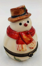 Villeroy & Boch Snowman Hinged Trinket Box 1748 Christmas Ornament Collectible