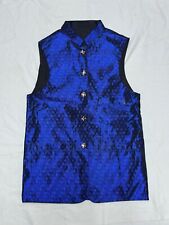 Shiny Blue Indian Waistcoat S