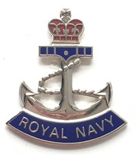 Royal Navy Crown and Anchor - MOD Military Approved Royal Navy Enamel Badge