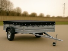 8FT x 6FT Waterproof Trailer Cover Tarp Tie Down Bungee Cord Heavy Duty BLACK