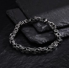 Viking Retro Rock Bracelet 22cm Talisman Punk Mesh Silver Stainless Steel