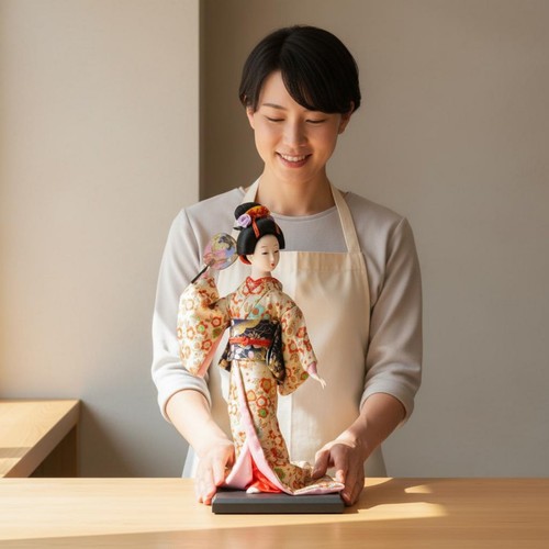 Japanese geisha doll handmade - geisha,
