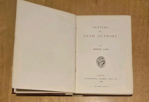 Andrew lang letters dead - lang,