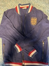 England Retro Football Jacket Umbro 1966 Blue Full Zip Bomber Mens Medium M