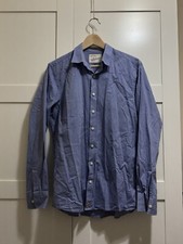 Simon Carter London Men's Blue Polka Dot Shirt – Size M – Long Sleeve Cotton