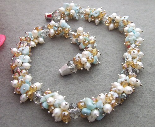 White pearl blue - pearl, larimar