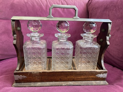 Antique english tantalus with - antique,