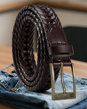 Leather Braided Belt Size 36
