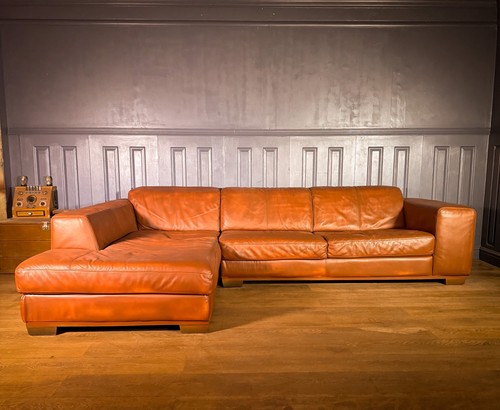Leather seater corner sofa - 3,