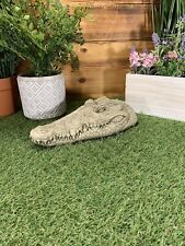 STONE GARDEN CROCODILE ALLIGATOR HEAD DETAILED GIFT CONCRETE ORNAMENT