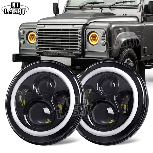 Pair led headlights black - led,