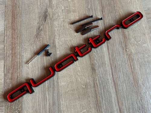 Red black quattro - red, badge