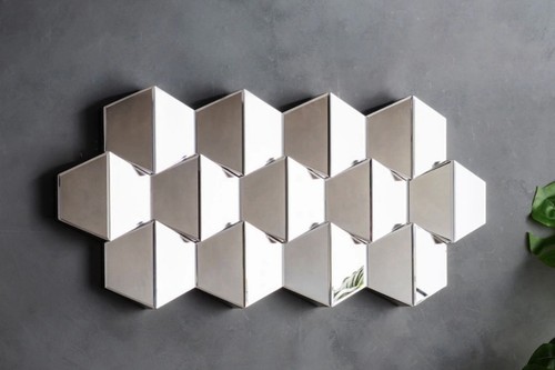 Mirror wall art hexagon - wall,
