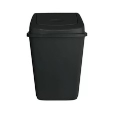 60L Black Plastic Swing Bin Flip Top Home Kitchen Rubbish Waste Dustbin