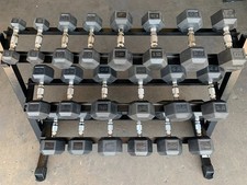 Rubber Hex Dumbbell Set 5-50