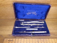 Antique Jackson Bros Drawing Set / Geometry Set .Cased Jackson Bros Compass set