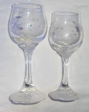 Rosenthal Monbijou Classic Rose 17x6cm Wine & 15.5x5.5cm Sherry Glasses