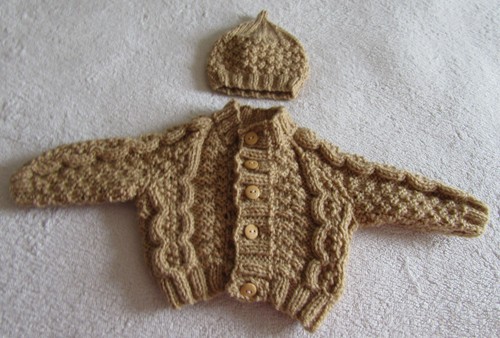 Hand knitted cable cardigan