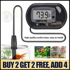 Digital LCD Thermometer Aquarium Fish Tank Vivarium Water Marine Stick On Probe