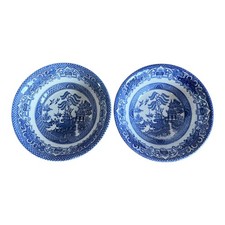 2x Staffordshire Blue Willow