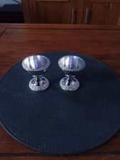 Silver Plated Ianthe Egg Cups pair In Very Clean Condition Made In England