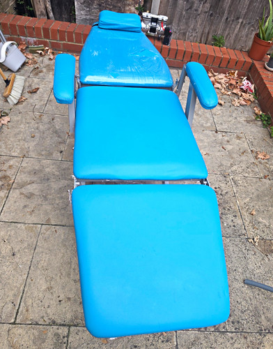 Blue massage table with - blue,