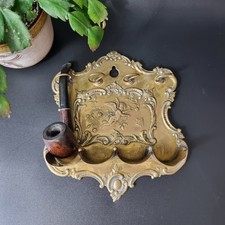 Brass Gold Metal Pipe Wall Hanging Storage 4 Compartments Cherub 