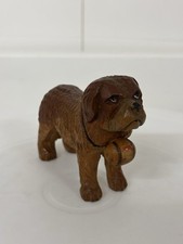 Small Wooden Hand Carved St Bernard Dog 