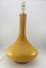 Vintage Danish Mid Century Retro 60s Holmegaard Mustard Yellow Glass Table Lamp