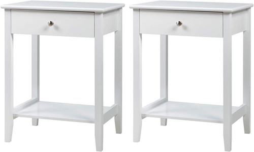 Stylish 2pcs white - 2pcs, nightstand