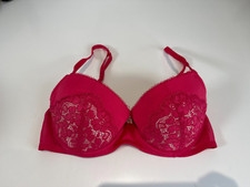 Primark Secret Possessions Size 34C Red Bra Underwired Padded Lace Detail Bra