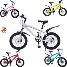 18 Inch Kids Girls Boys Bike 18" Wheel Mountain Bike 1 Speed White/Pink/Blue/Red