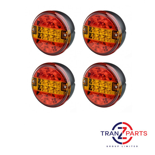 12v 24v led rear - 4x, round