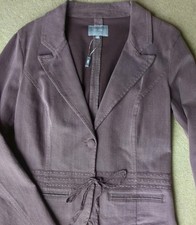 New M&S Per Una WOMENS Brown DENIM Jacket  Size 12 Washable 