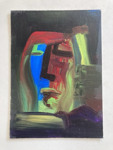 Vintage painting abstract face - vintage,