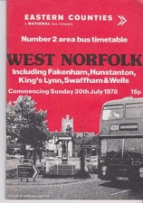 EASTERN COUNTIES BUS TIMETABLE BOOK WEST NORFOLK JUL 1978
