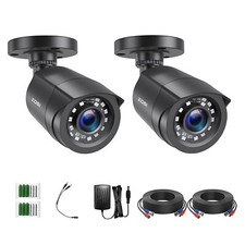 ZOSI 2PK 1080P CCTV Security Cameras 2MP 80ft IR Night Home Surveillance Outdoor