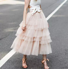 Sweet Mesh Ladies Girls Tutu Skirt A-Line Maxi Pleated Petticoat Layered